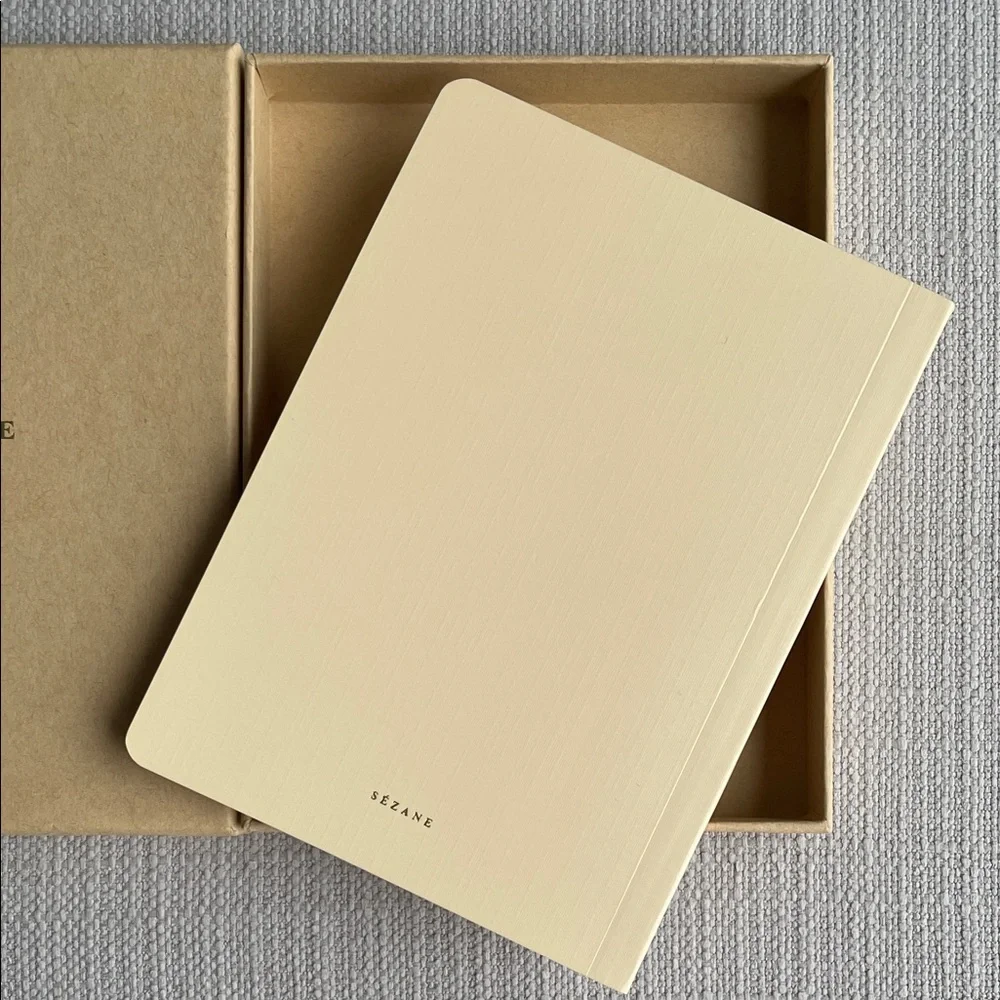 Sezane La Magie Cream Notebook in box